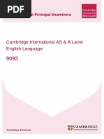 Cambridge International AS & A Level English Language: Guidance From Principal Examiners