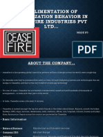 Implimentation of Organization Behavior in Ceasefire Industries PVT LTD
