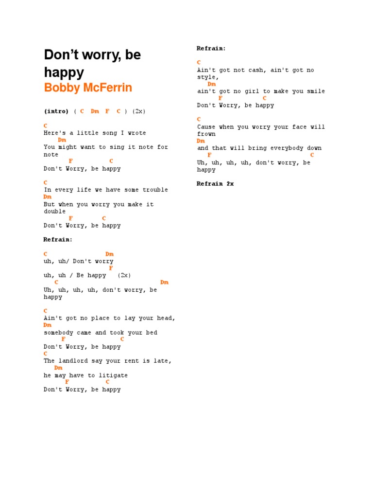 Don't Worry, Be Happy Lyrics | PDF