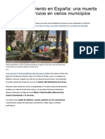 Temporal de Viento en España - Una Muerta y Graves Destrozos en Varios Municipios