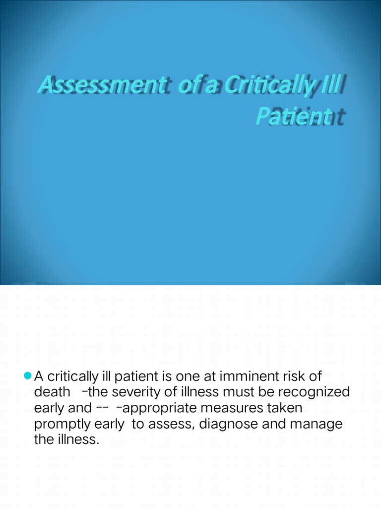 ICU Assessment Powerpoit Tuts1 PDF Breathing Intensive Care Medicine