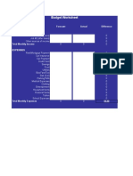 Monthly Budget Spreadsheet Excel