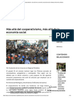 Más Allá Del Cooperativismo, Más Allá de La Economía Social - Economía Solidaria - Economía Solidaria