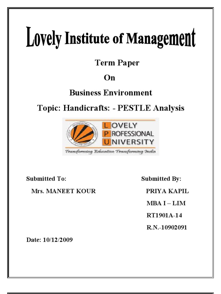 BE Term Paper | PDF | Spinning (Textiles) | Employment