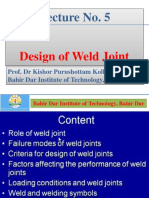 Lecture - 5 Design of Weld Joint