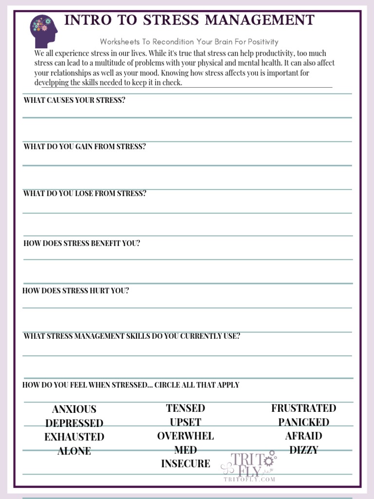 worksheet for stress management