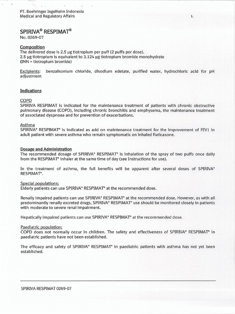 Spiriva Respimat Cairan Inhalasi 2,5mcg - Tiotropium Bromida ...