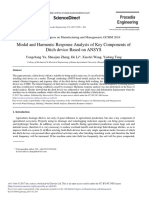 Modal and Harmonic Response Analysis of Key Components of Ditch Device Based On ANSYS