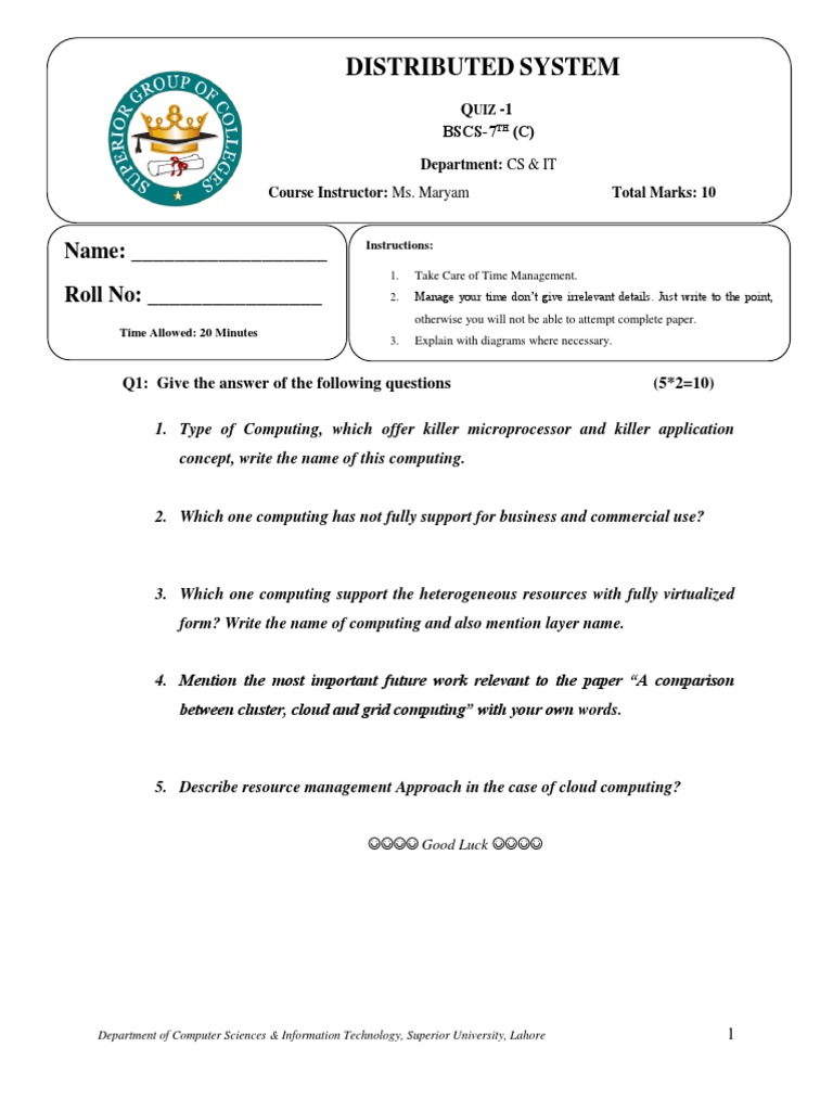 Quiz-1 DS (Version 3) | PDF