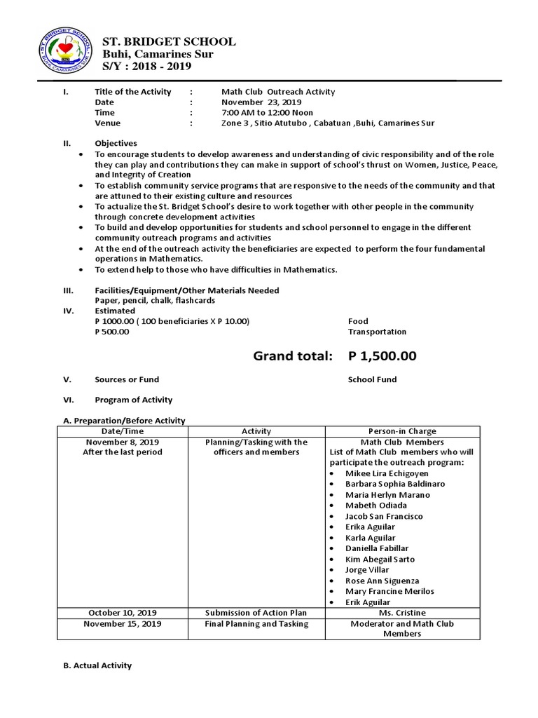 Action Plan - Outreach Math | PDF | Learning | Cognition