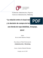 La Relación Entre El Visual Merchandising y La Decisión de Compra de Los Clientes de Una Tienda de Ropa Detallista, Arequipa, 2018