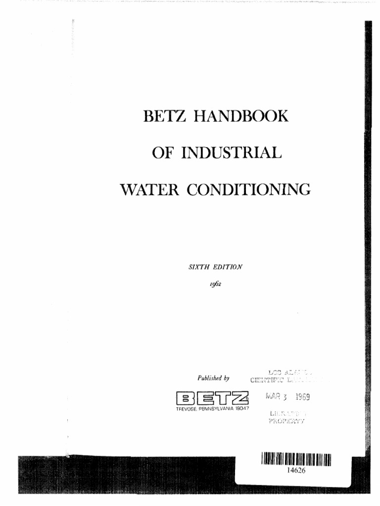 Betz Handbook of Industrial Conditioning Water PDF Wood