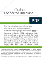 Written Text As Connected Discourse
