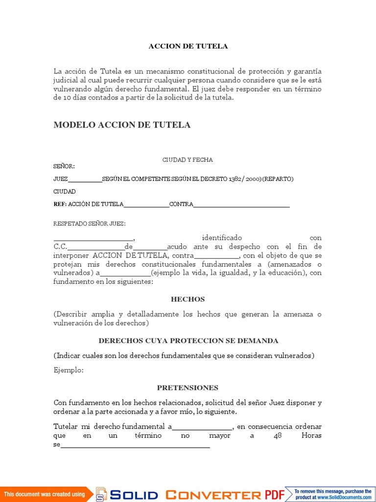 Anexo10 18modeloacciondetuteladocx Derecho