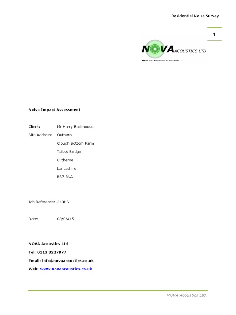 15 0302 Noise Assessment | PDF | Noise | Acoustics
