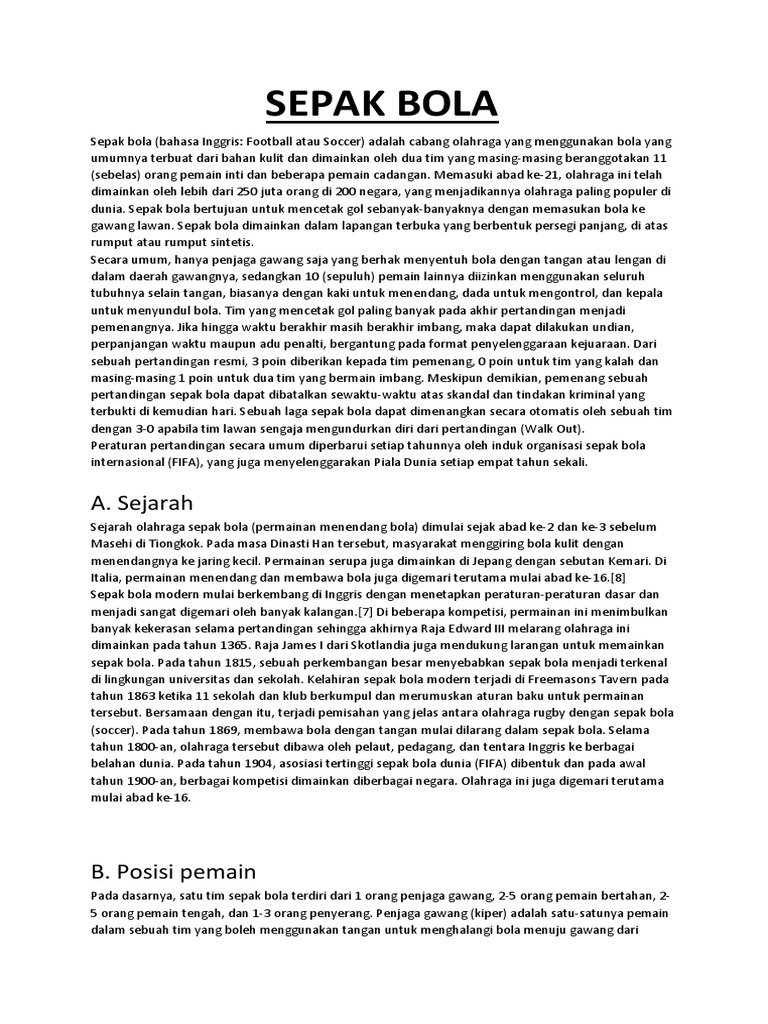 Artikel Carlos Sepakbola Voli Basket Pdf