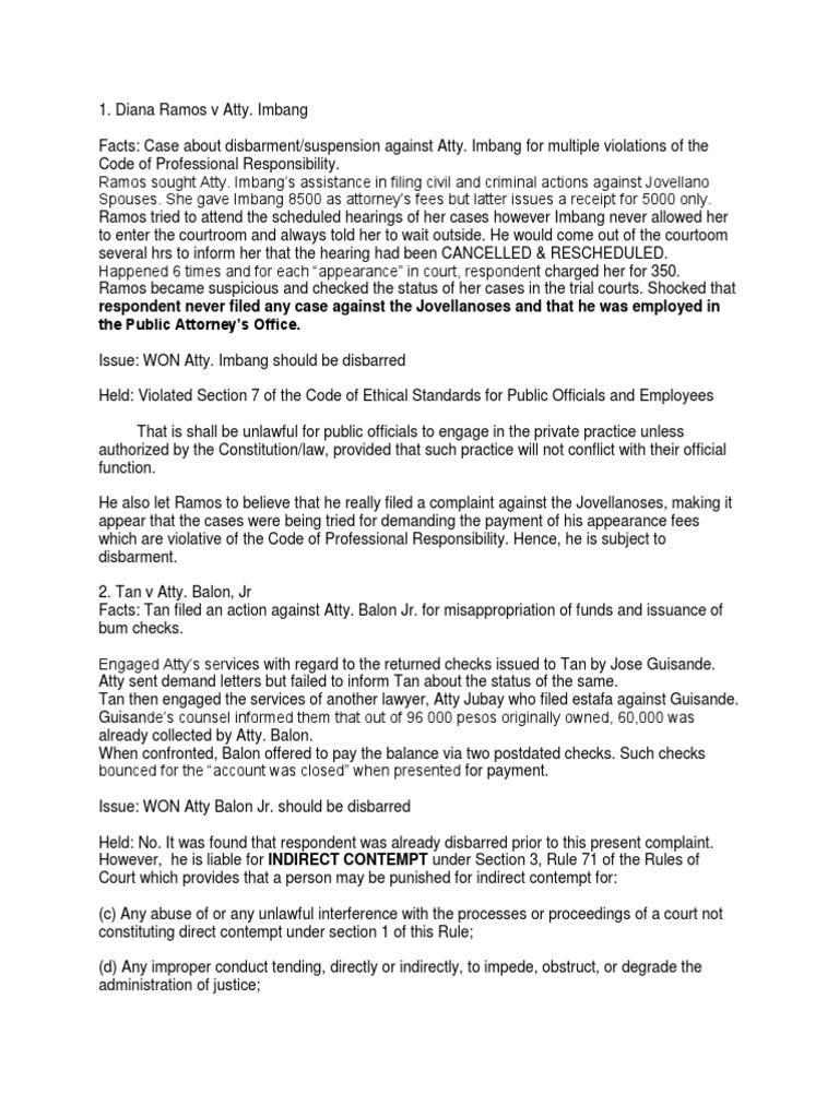 Disbarment Cases Against Lawyers Explained | PDF | Disbarment | Lawsuit