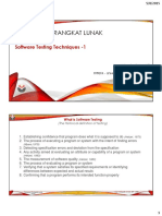 Rekayasa Perangkat Lunak (IK370) : Software Testing Techniques - 1