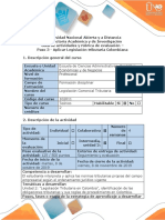 Guía de Actividades y Rúbrica de Evaluación - Paso 3 - Aplicar Legislación Tributaria Colombiana