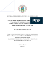 Estudio de Factibilidad Para El Aprovechamiento y Valorización de Residuos Sólidos en La Corporación de Organizaciones Campesinas e Indígenas de Huaconas y Colluct