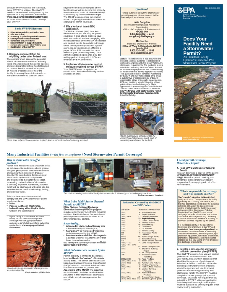 Does Your Facility Need A Stormwater Permit | PDF | Clean Water Act ...