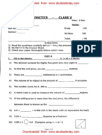 CBSE Class 5 Mathematics Question Paper Set G PDF