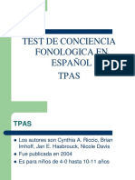 Test de Conciencia Fonologica en Español-TPAS