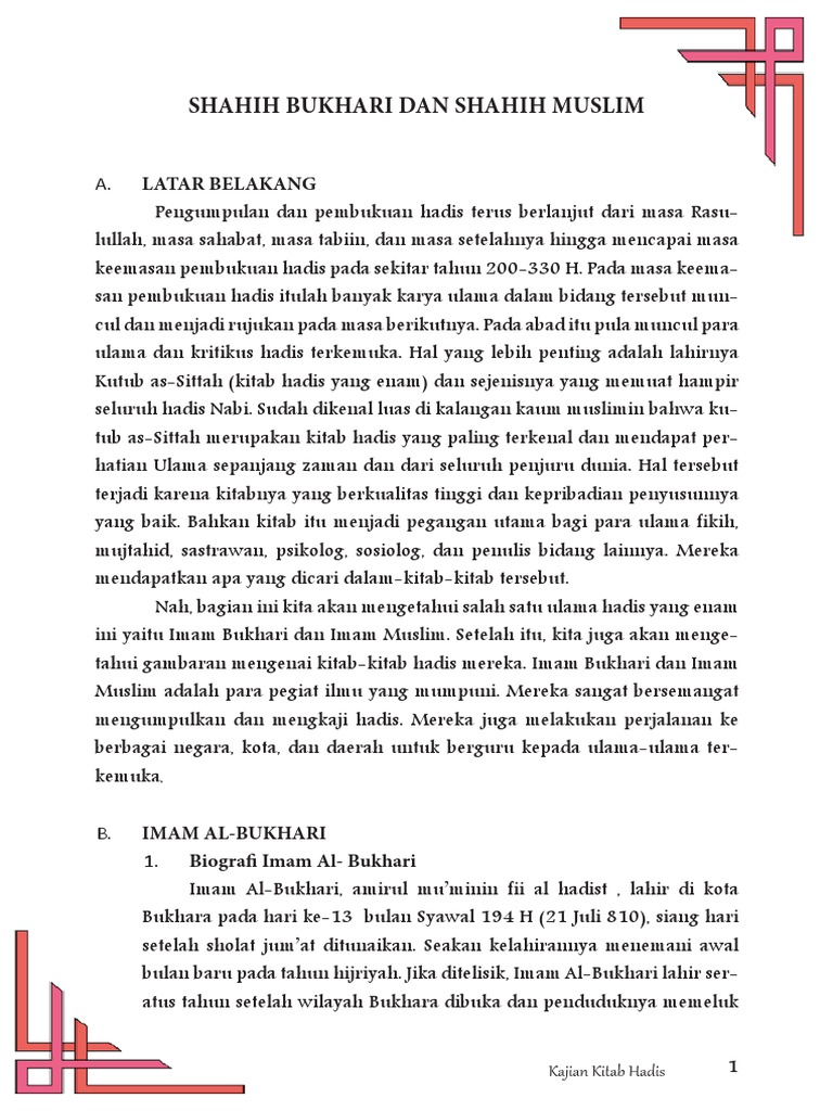 Shahih Bukhari Dan Shahih Muslim Pdf Pdf