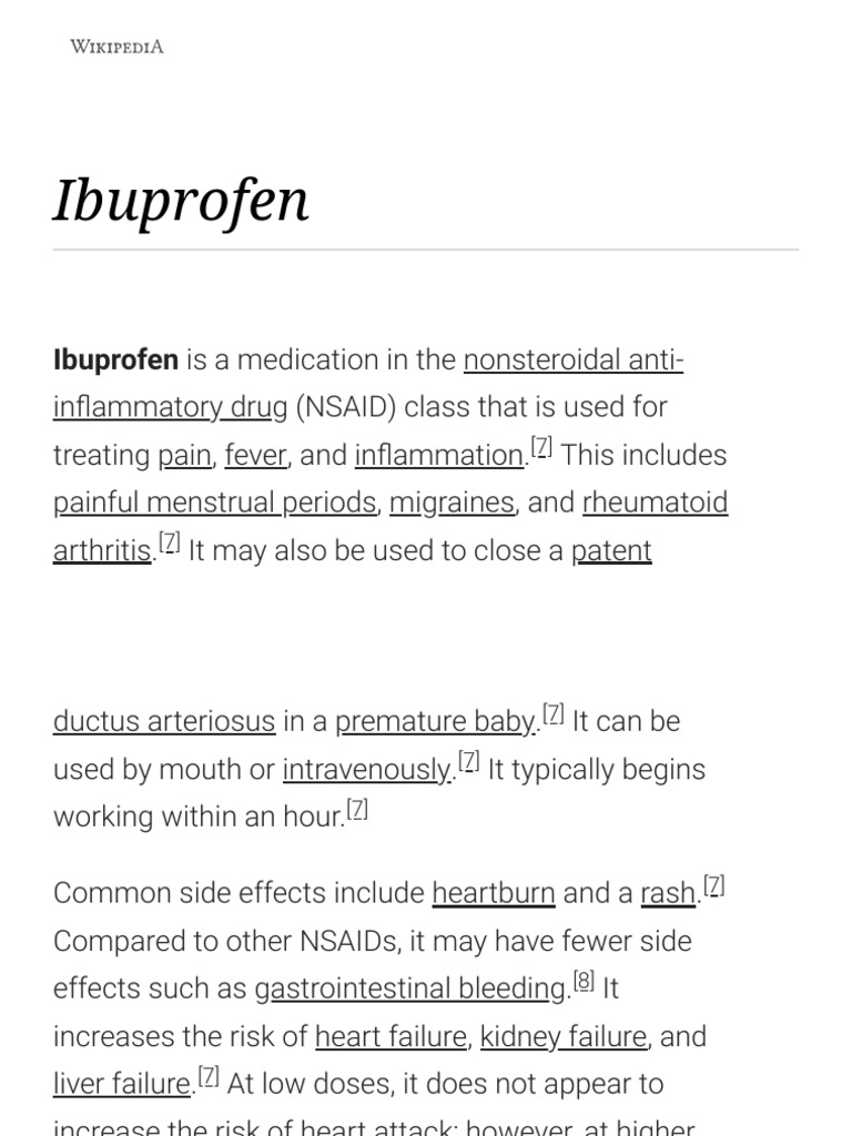 Ibuprofen Wikipedia PDF Nonsteroidal Anti Inflammatory Drug