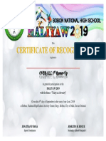 Certificate of Recognition: Is Given To