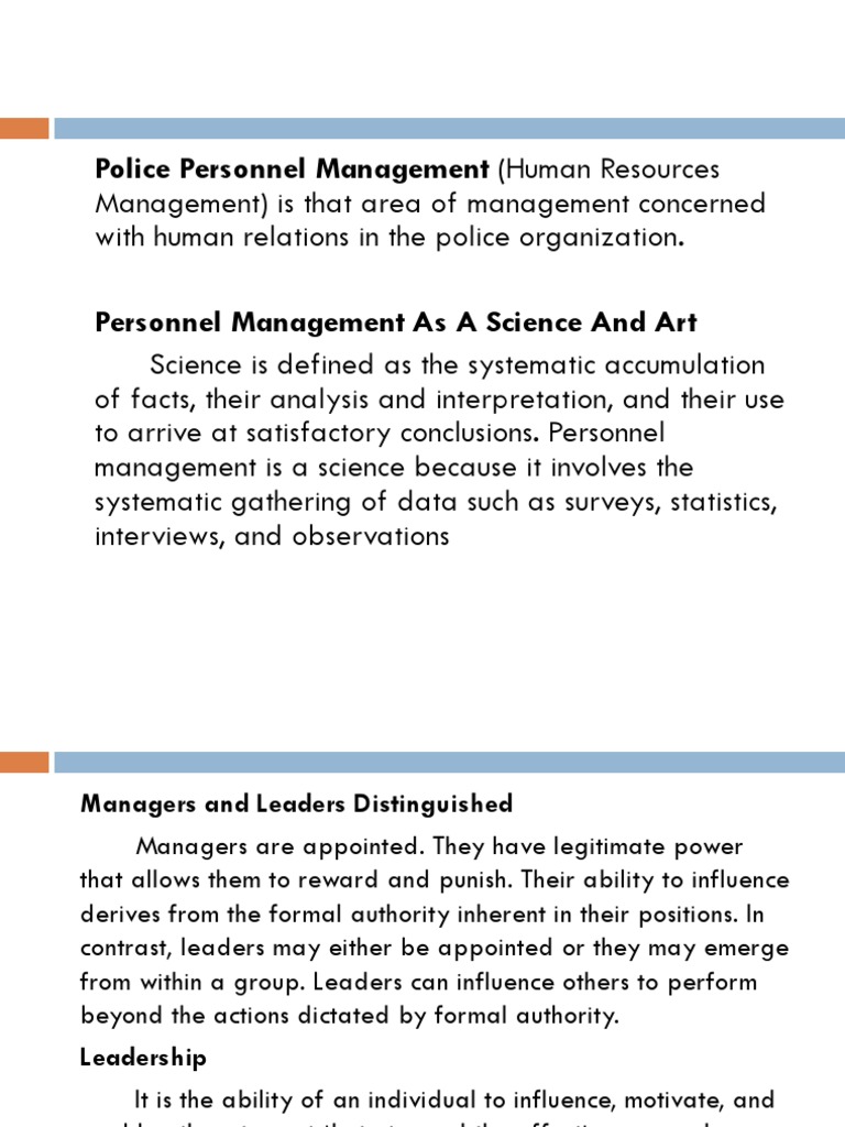 Police Personnel Management Overview | PDF | Performance Appraisal ...