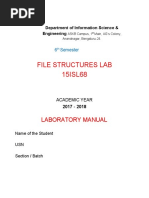 File Structures Lab: Laboratory Manual