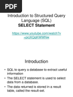 Introduction To Structured Query Language (SQL)