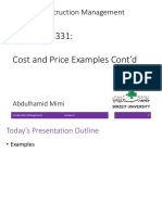 Lecture 8 Cost and Price Examples Cont'd