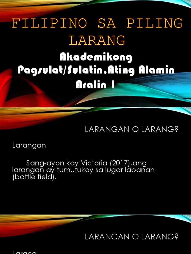 Pagsulat Sa Piling Larang-Akademik | PDF