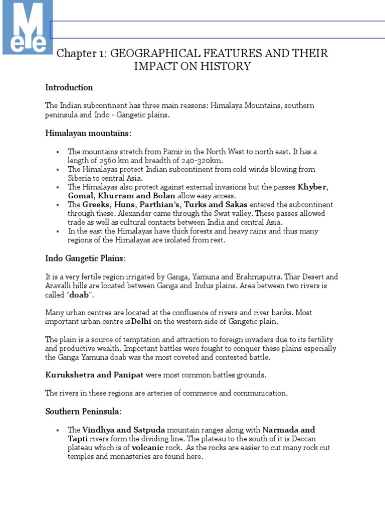 Chapter 1: Geographical Features and Their Impact On History | PDF ...