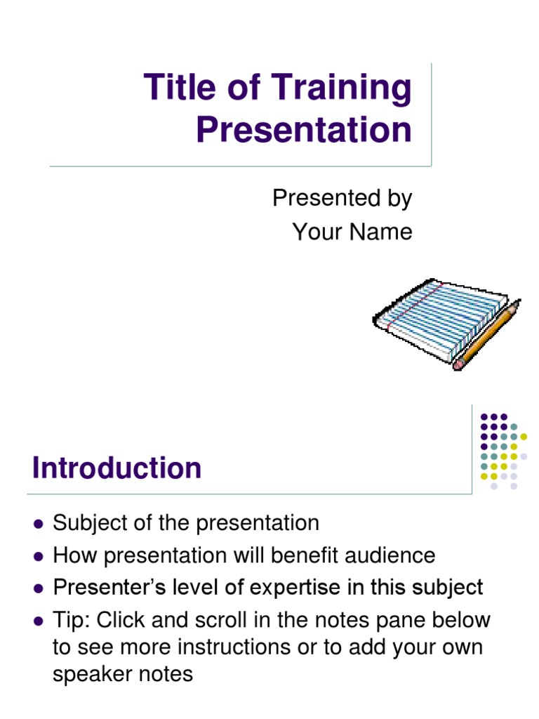 Title of Training Presentation | PDF | Applied Psychology | Learning