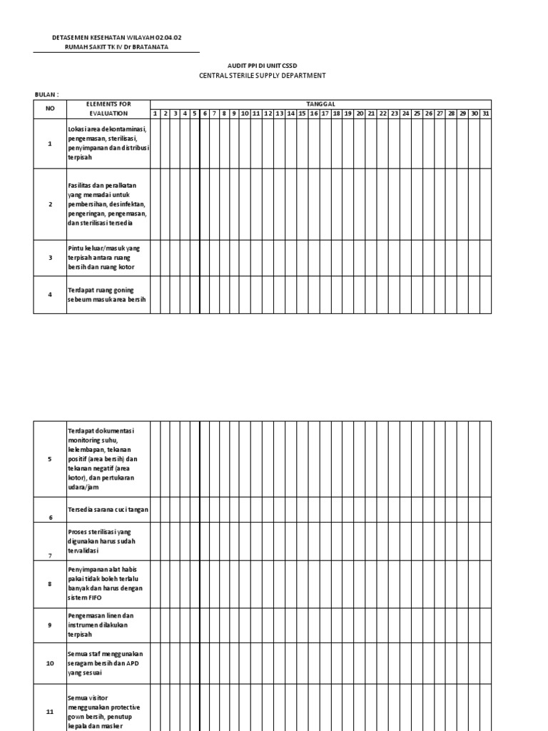 Audit CSSD | PDF