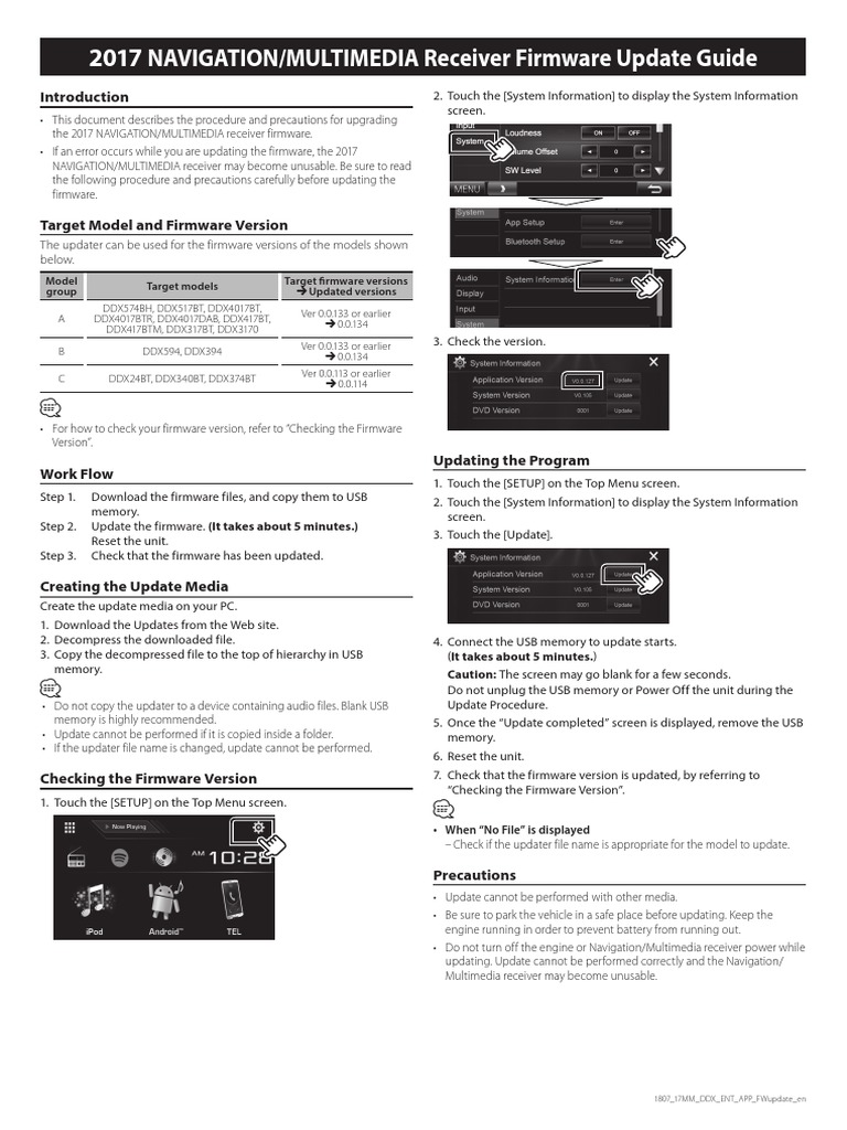 Firmware Update for 2017 Receivers | PDF | Usb | Computer Hardware