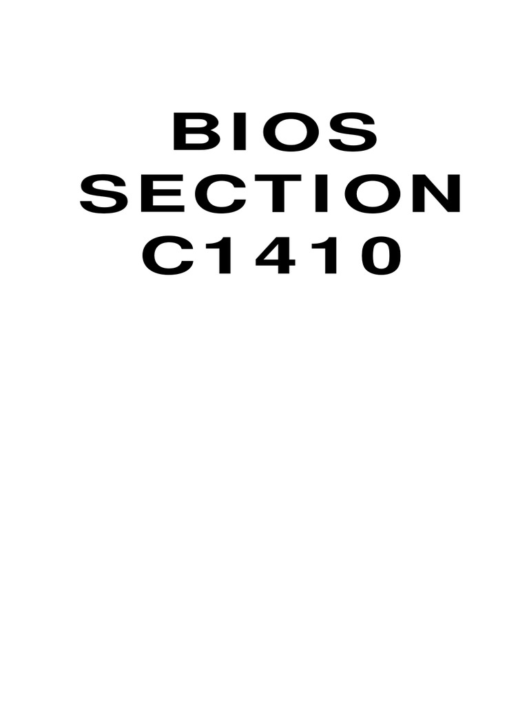 C1410 Bios | PDF | Menu (Computing) | Bios