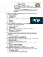 Division Senior High School Standardized Test: Subject Title: Subject Class: Semester: General Direction