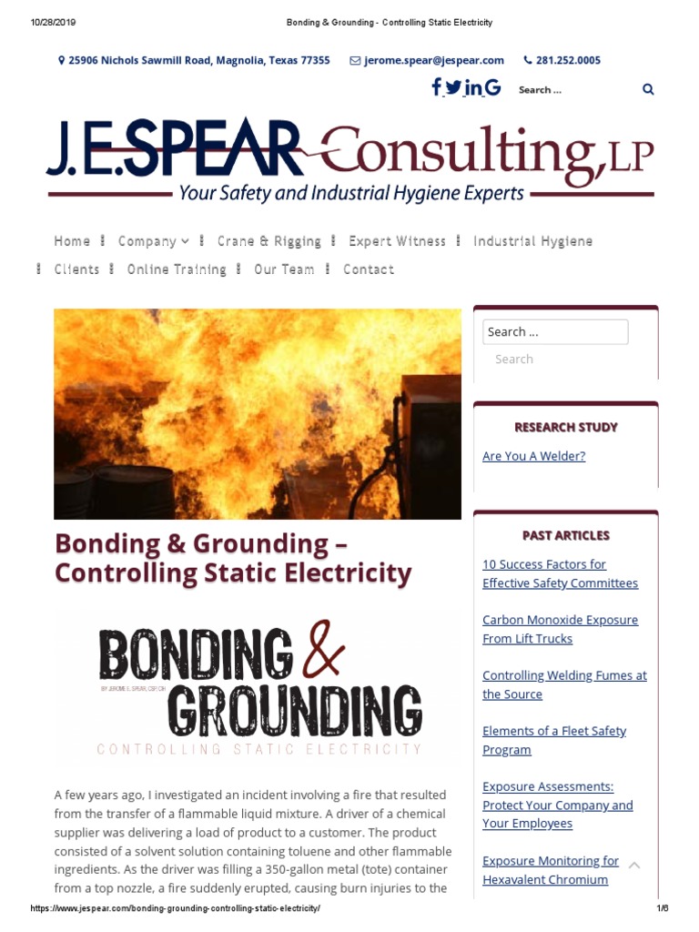 Bonding & Grounding - Controlling Static Electricity | PDF ...