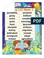 Spelling List Week 1-36