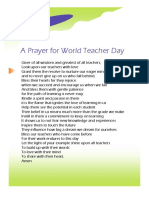 A Prayer For World Teacher Day