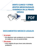 1.- Expediente Clinico y Otros Documentos Medicolegales Como Evidencia