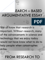 The Research - Based Argumentative Essay