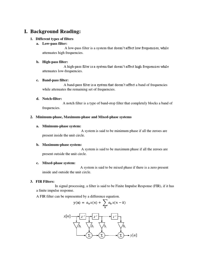 Types of FIR Filters Explained | PDF | Electronic Filter | Filter ...