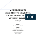 Portfolio in Descriptive Statistic of Mathematics in Modern World