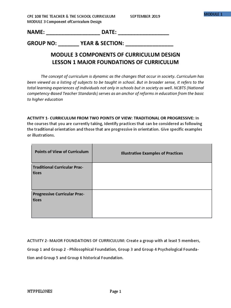 Key Components of Curriculum Design | PDF | Curriculum | Learning