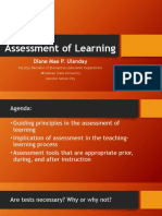 Assessment of Learning: Diane Mae P. Ulanday